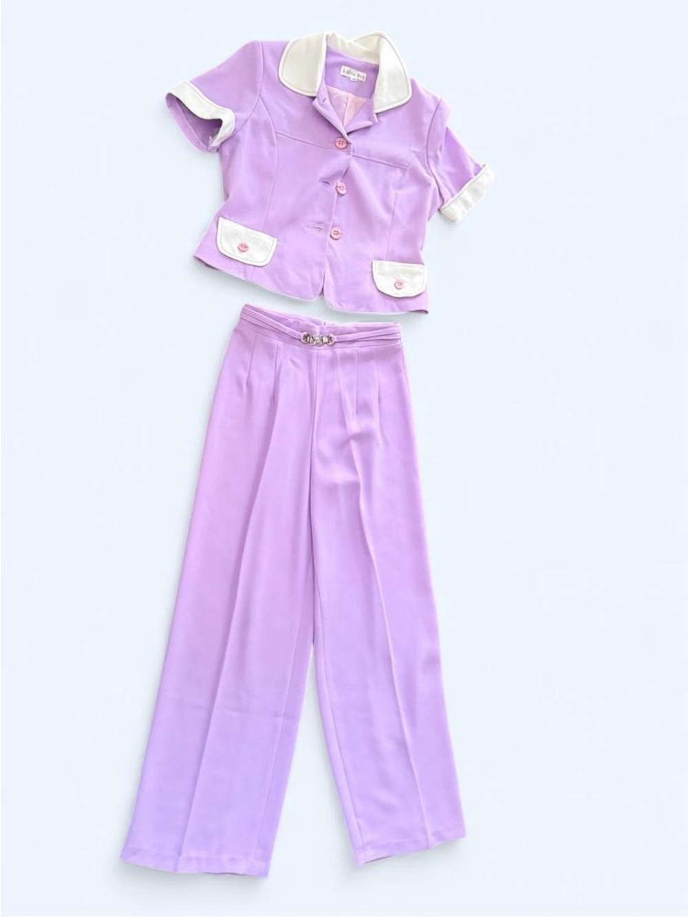 💜 Vintage Lalita Bis Lavender 2-Piece Pant Suit Set 💜